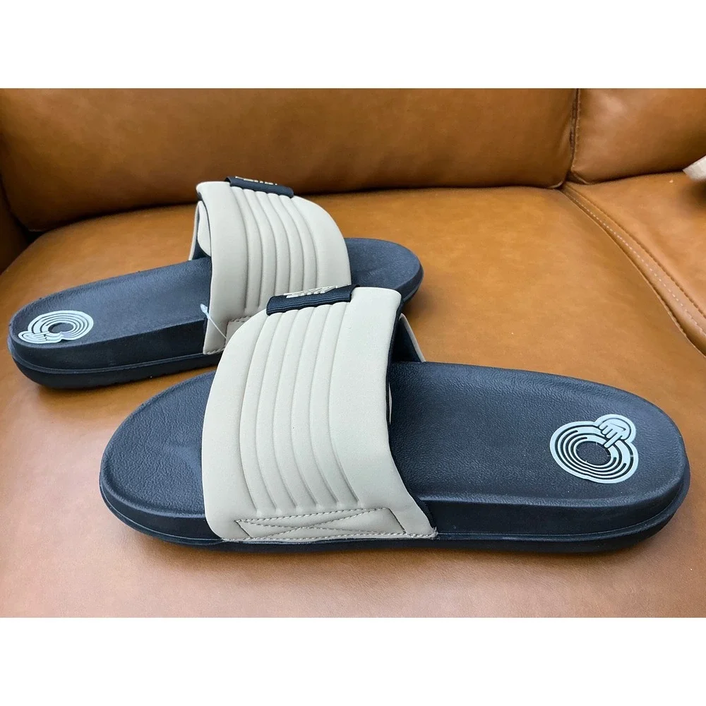 Nike Offcourt Adjust Slide Mens 7 Black Khaki New Padded‎ Strap Sandals